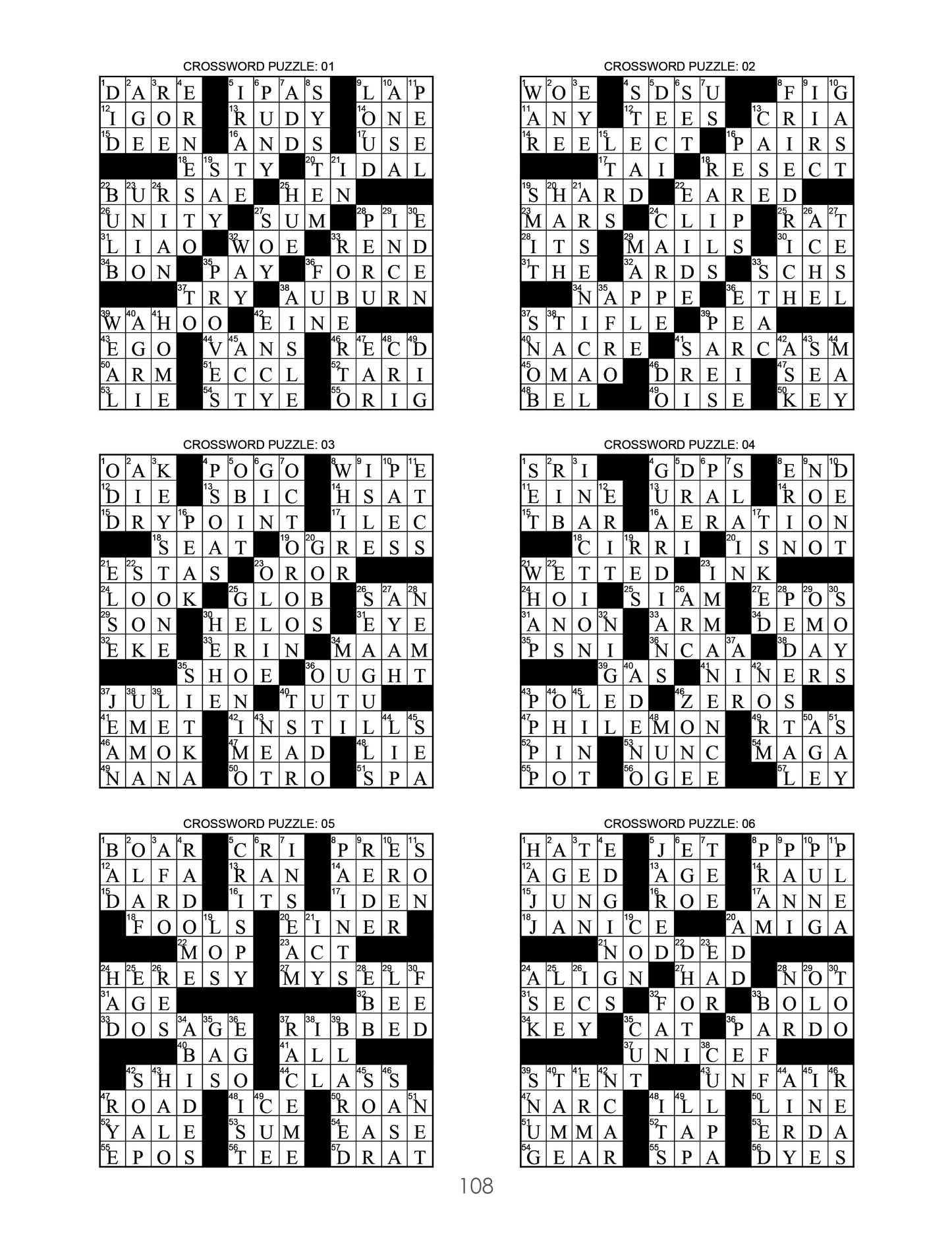 Crossword Puzzle Books for Adults & Seniors Large Print: Brain Memory Games Mind Puzzles for Adult