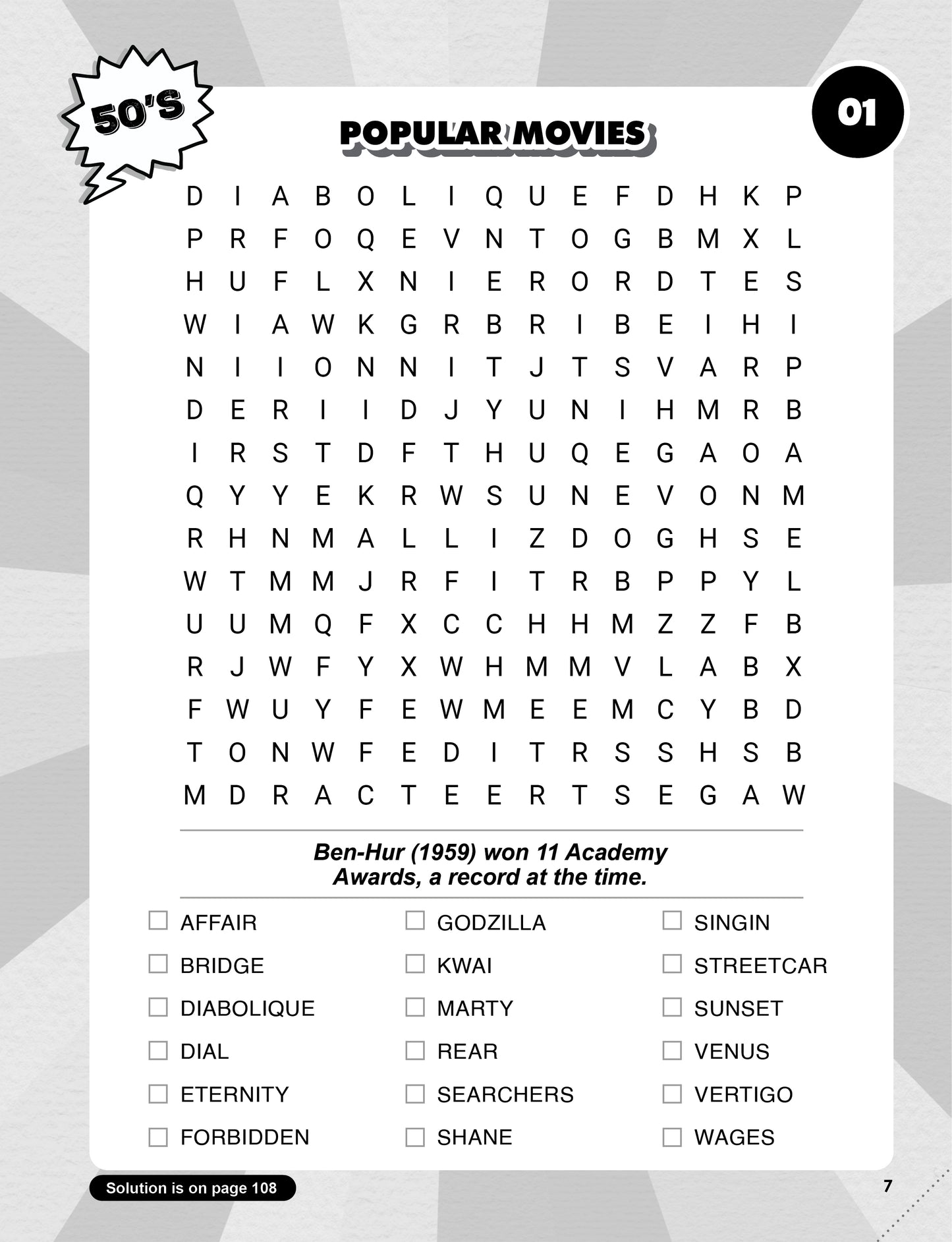 Word Search Books for Adults Large Print Puzzle: Brain Memory Games for Adults & Seniors