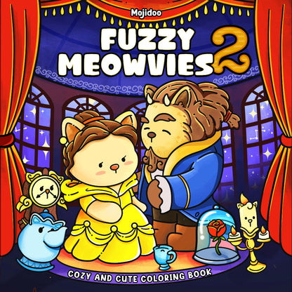 Cover of 'Fuzzy Meowvies 2' coloring book 
